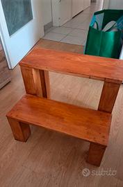 scaletta / sgabello legno fatto a mano