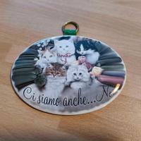 Formella ceramica gattini da appendere