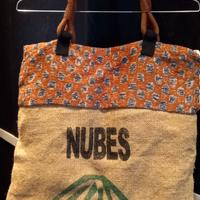 borsa shopper / borsa mare in juta e stoffa UNICA