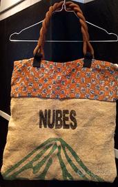 borsa shopper / borsa mare in juta e stoffa UNICA