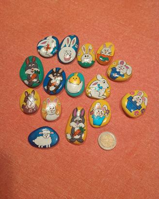 Sassi dipinti a mano, tema Pasquale 