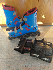 Rollerblades n.41/42 con polsiere e gomitiere