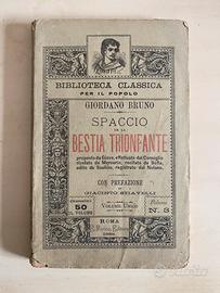 Libro antico “Spaccio della Bestia Trionfante 1888
