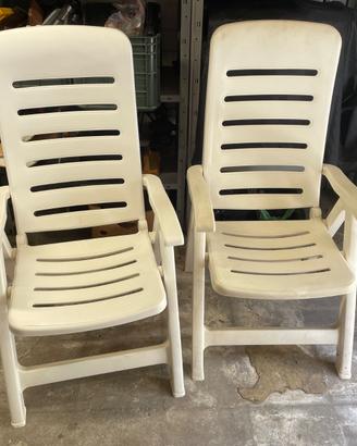 2 sedie da giardino/reclinabili in plastica
