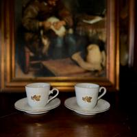 Set tazzine in porcellana bianca