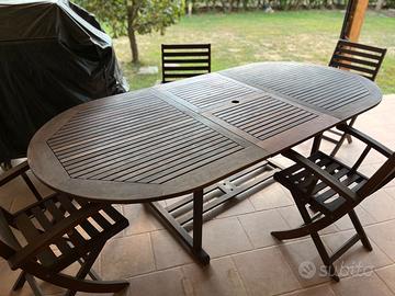 Tavolo+ 4 sedie in legno teak