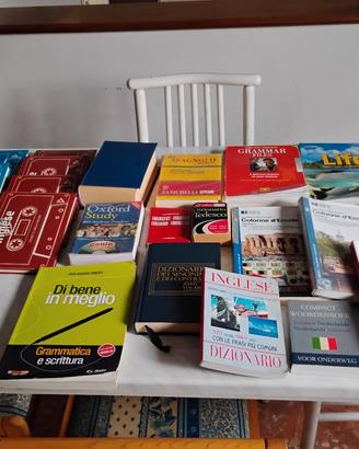 testi scolastici e dizionari in blocco 