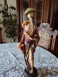 Coppia statuine orientali vintage in resina 