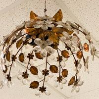 Lampadario Banci foglie Murano anni 70