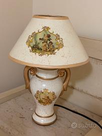 Coppia di abat-jour in ceramica decorata