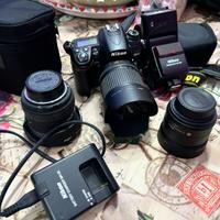 nikon d7000+ flash sb 600 + obiettivi e borsa