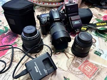 nikon d7000+ flash sb 600 + obiettivi e borsa