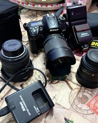 nikon d7000+ flash sb 600 + obiettivi e borsa