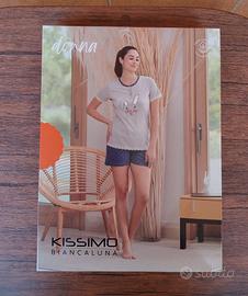 Pigiama corto donna Kissimo Biancaluna NUOVO XL