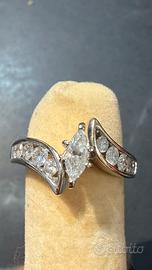 Anello Engagement Oro Bianco - 14k Marquis .58ctw