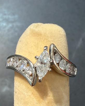 Anello Engagement Oro Bianco - 14k Marquis .58ctw