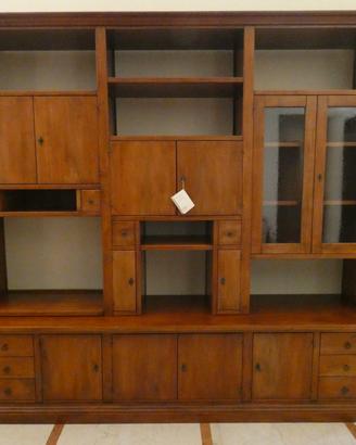 Libreria in legno di noce massello