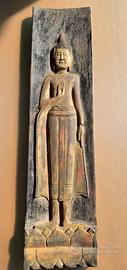 Pannello in legno intagliato a mano-Buddha - 56x14