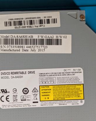 Masterizzatore DVD Slim SATA Lite-On DA-8A6SH ASUS