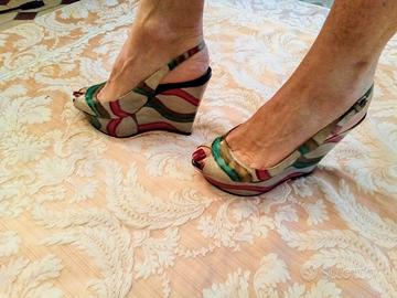 Sandali zeppa Sergio Rossi 37 1/2 pelle anguilla