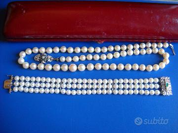 Collana e bracciale perle vere anni 60