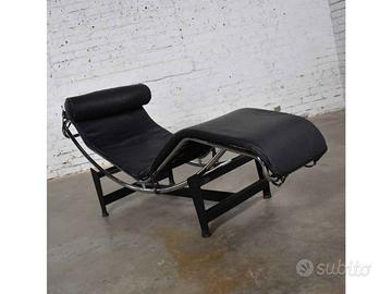 Chaise Longue pelle nera