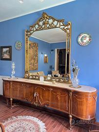 Credenza buffet in legno massello e piano in marmo