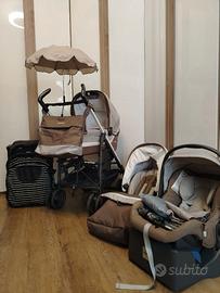 Trio inglesina zippy pro tortora completo+passeg