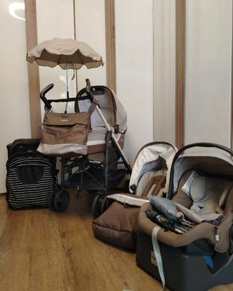 Trio inglesina zippy pro tortora completo+passeg