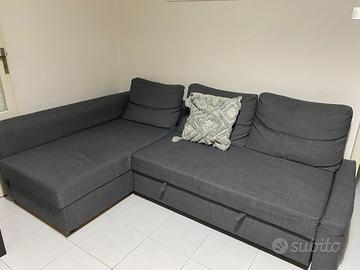 Divano letto e poltrona in pelle