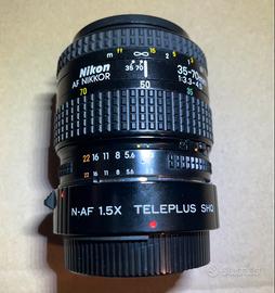 Obiettivo Nikon 35 - 70 + teleconverter Teleplus