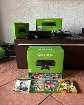Xbox one 500gb + Kinect + 5 giochi (NO CONTROLLER)