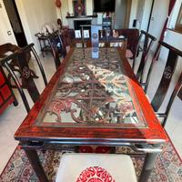 Tavolino stile cinese con sedie