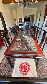 Tavolino stile cinese con sedie