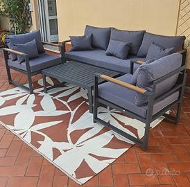 Set Relax Divano 3 posti 190cm Alluminio CUSCINI 