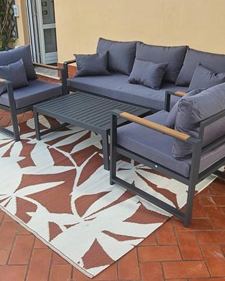 Set Relax Divano 3 posti 190cm Alluminio CUSCINI 