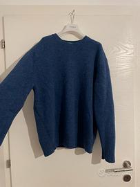 Maglione Blu Lana Donna Benetton