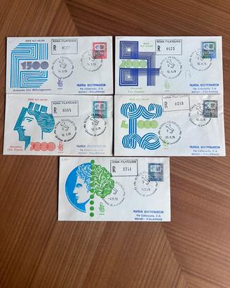 5 buste fdc venetia alti valori 1978 1979