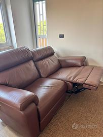 Divano poltrone&sofa 2 posti in vera pelle-relax