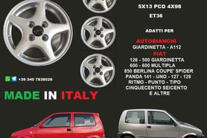 CERCHI STAR SILVER 5X13 et36 4x98 Autobianchi FIAT