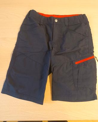 Pantaloni corti trekking bambino 10-12 anni, blu