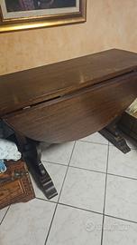 tavolo console rotondo noce 