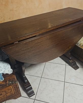 tavolo console rotondo noce 