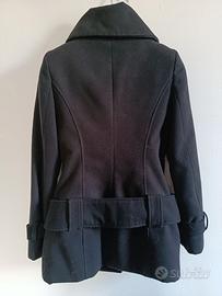 Cappotto nero/bomber pelliccia/giacca cappuccio