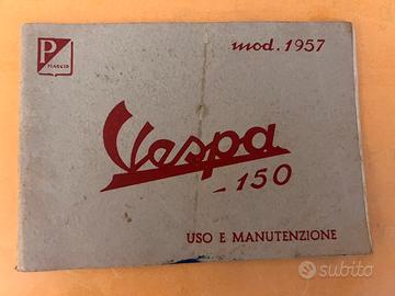 Libretto, uso manutenzione vespa 1957