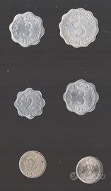6 Monete Malta 2, 3, 5 Mils e 2 Cents del 1972