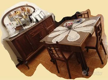 Sala completa fine 800-tavolo con 6 sedie 2 madie