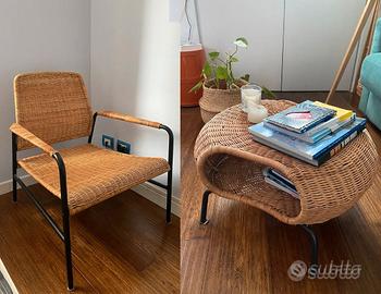 Sedia e tavolino/poggiapiedi Ikea