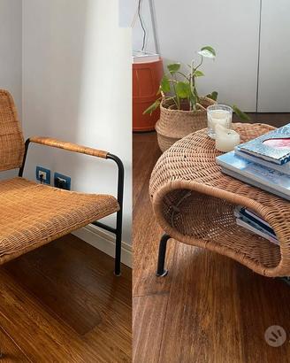 Sedia e tavolino/poggiapiedi Ikea