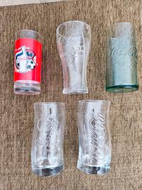 5 bicchieri da collezione della Coca Cola 